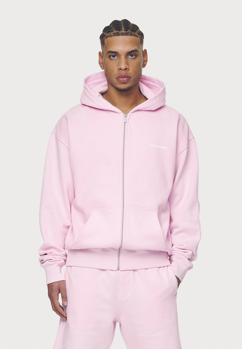 Pegador LOGO OVERSIZED JACKET - Felpa con zip - washed bubblegum