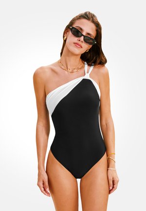 Cupshe, CHIC MONOCHROME ONE-PIECE SWIMSUIT - Badpak - black white