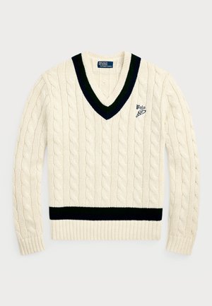 Polo Ralph Lauren EMBROIDERED CRICKET JUMPER - Jersey de punto - cream combo
