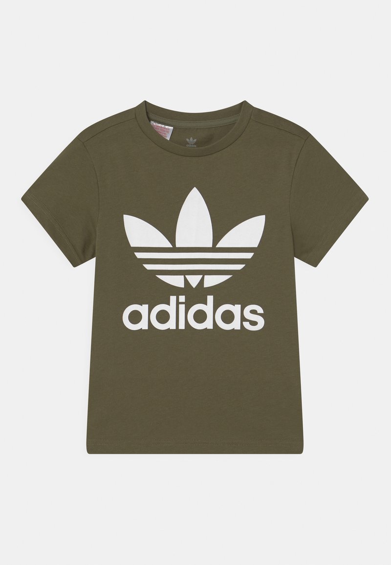 adidas Originals ADICOLOR TREFOIL - T-shirt estampada - focus olive/white