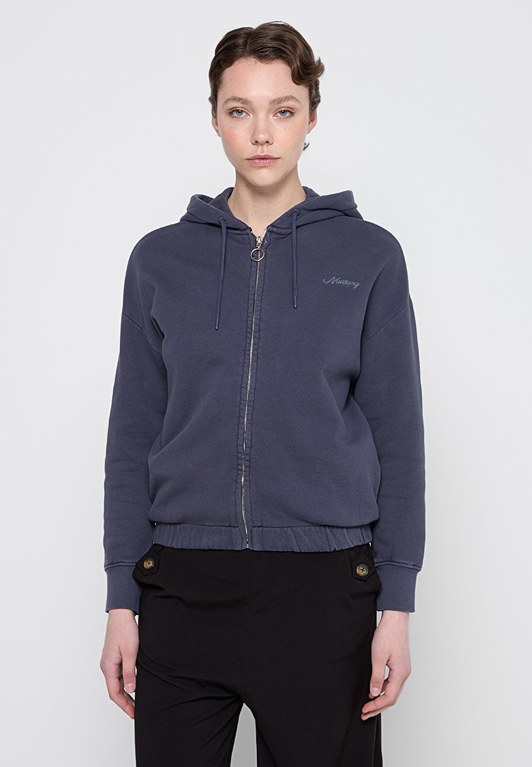 mustang Sweater met rits blauw