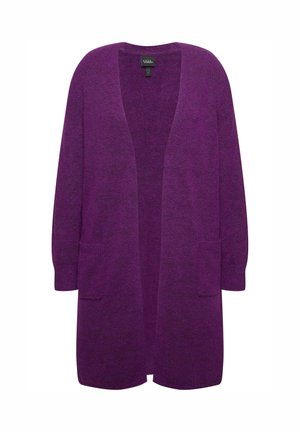 Ulla Popken OPEN SHAPE LONG SLEEVE - Cardigan - blackberry