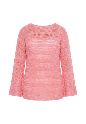Angel of Style, OPENWORK STRIPED OVERSIZE SWEATER - Maglione - peach