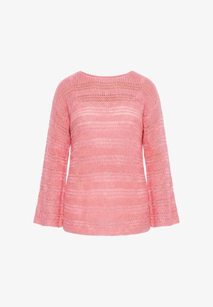 Angel of Style, OPENWORK STRIPED OVERSIZE SWEATER - Strickpullover - peach