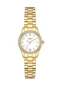 Kuldkell ümmarguse korpusega, valge näo, kuldsed tunni markerid ja teemantidega kaunistatud äär. Omab kuldset link-rihma ja kroonit.