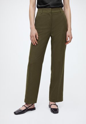 Selected, SLFRITA WIDE - Wide leg - fir green detail melange with kalamata