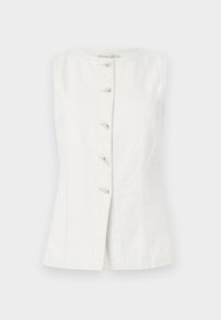 Tie-Back Denim Vest - Top - ecru