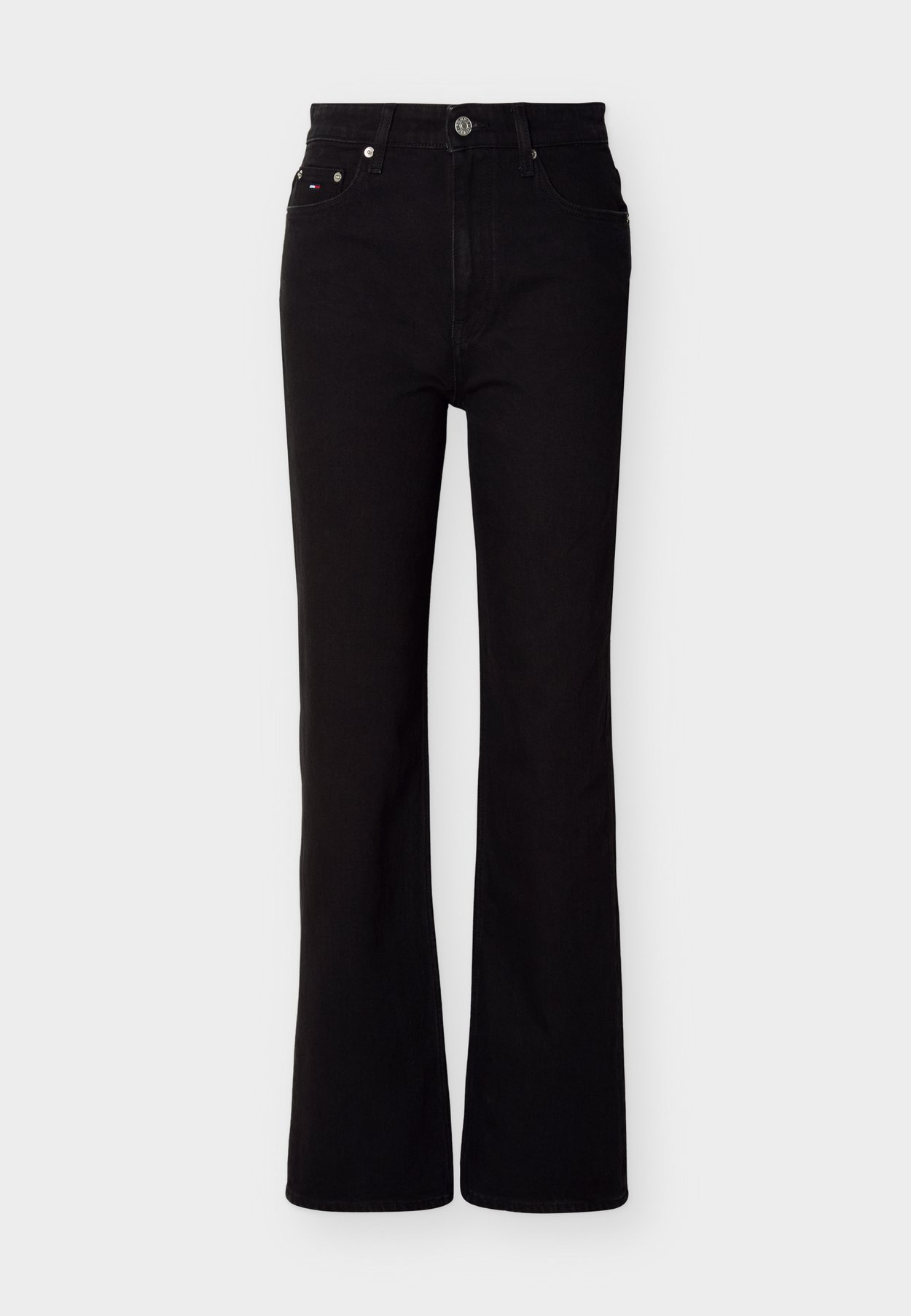 HIGH RISE SLIM STRAIGHT LEG BLACK JEANS