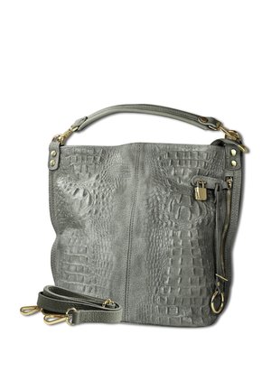 DrachenLeder KROKO-PRÄGUNG  - Shopper - grau