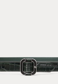 Lauren Ralph Lauren SLIDE BUCKLE CROC EMBOSSED LEATHER BELT - Pas - dark pine