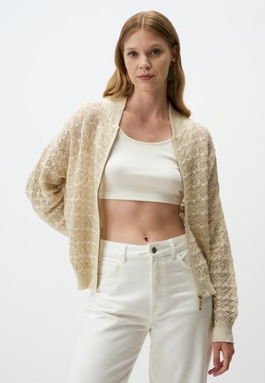 LONG SLEEVE COLLAR - Bomberjacke - beige