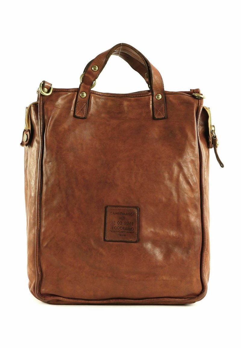 Sac Shopper CAMPOMAGGI En Cuir De Vache - Taille L - Vert 'Prato' - Neuf Avec Étiquettes