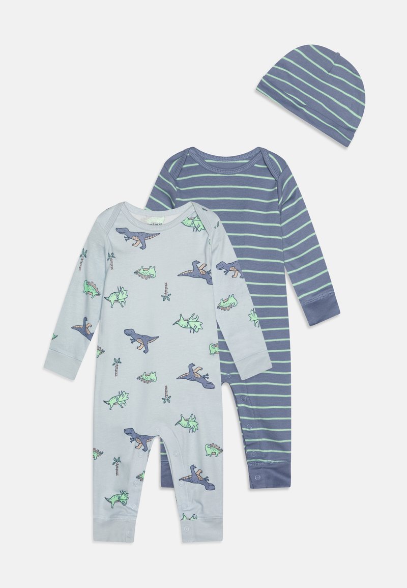 Carter's STRIPE DINO SET - Pajac - blue