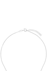 La collana in argento presenta un design delicato con chiusura a moschettone, lunghezza regolabile e maglie sottili. Texture liscia con finitura lucida.