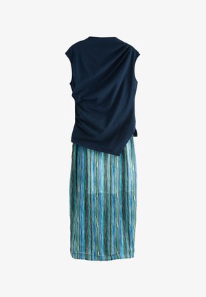 Next, REGULAR FIT - 2 IN 1 SHEER SKIRT MIDI DRESS . - Maxikjoler - blue stripe