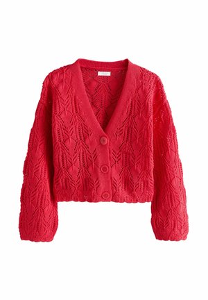 V-NECK STITCH - Kardigán - red