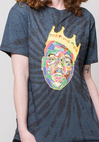 Paradiso Clothing BIGGIE SMALLS CROWN TIE DYE - Print T-shirt - blue