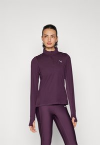 Puma RUN FAVORITE 1/4 ZIP W - Camisola de manga comprida - midnight plum