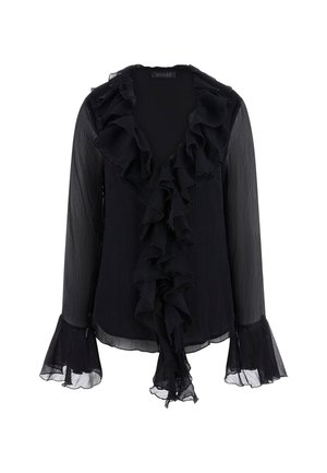 Guess RÜSCHEN - Long sleeved top - schwarz