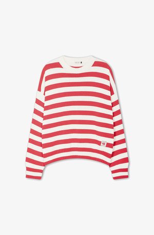 Kaotiko STRIPES SOCIETY UNISEX - Maglione - ivory/red