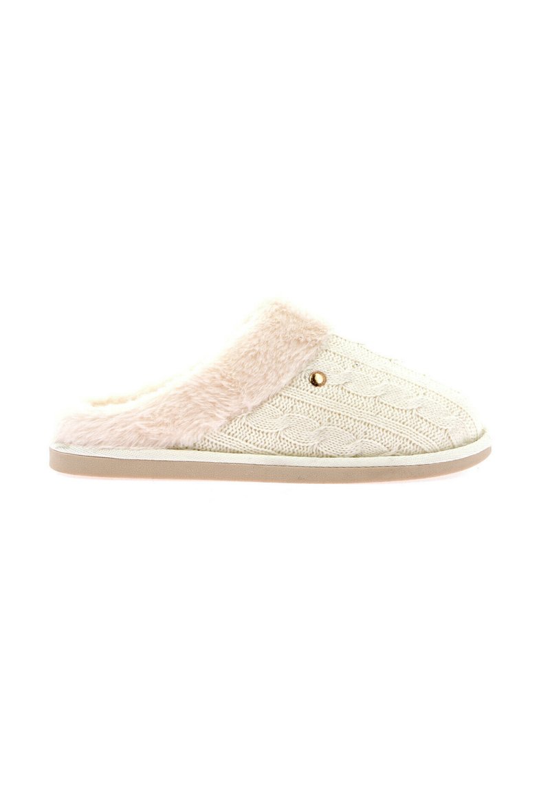 Grunland GLES PA1170 beige lana bouclè pantofola da casa tipo mocassino con accessorio oro (36