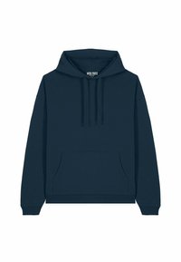 Felpa con cappuccio blu navy con tasca a marsupio frontale, polsini e orlo a costine; realizzata in un tessuto morbido e testurizzato. Presenta un cappuccio con lacci.