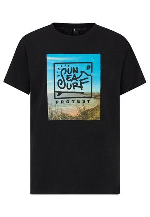 T-shirt med print - true black