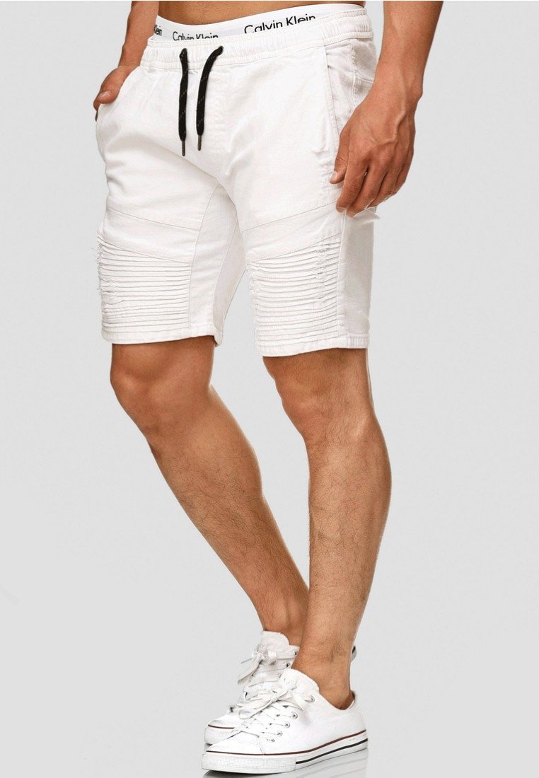 Herren Skinny Fit | INDICODE JEANS MIT ELASTISC Jeans Shorts off white/offwhite - NP00458 Herren Skinny Fit | INDICODE JEANS MIT ELASTISC Jeans Shorts off white/offwhite - NP00458