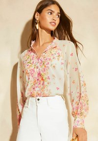 Lipsy LONG SLEEVE GRANDAD COLLAR - Camicetta - pink