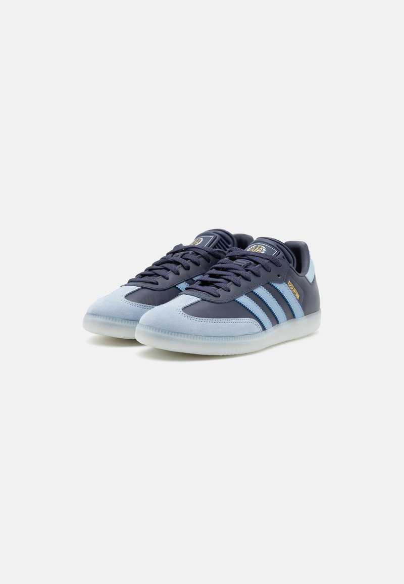 adidas Originals SAMBA UNISEX - Trainers - shadow navy/ambient sky/gold  metallic/dark blue - Zalando