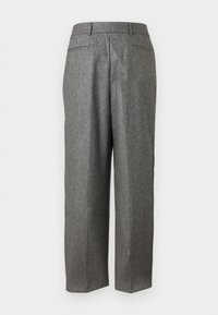 Grå, skreddersydde bukser med rett ben-design. Laget av teksturert stoff, har to baklommer og subtile sømmer.