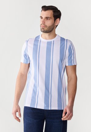 Print T-shirt - bright white/blue fog