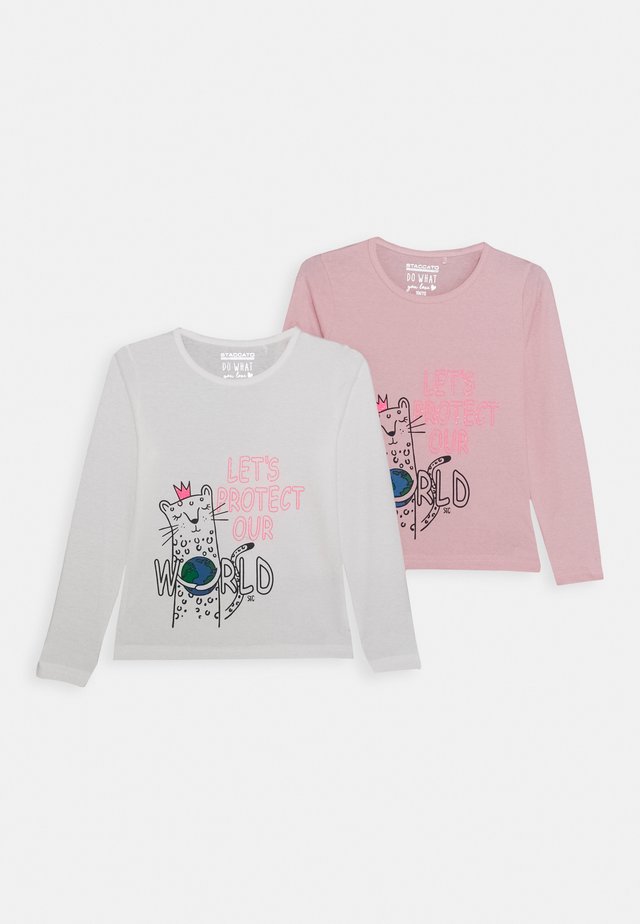 GIRLS LONGSLEEVE KID 2 PACK - T-shirt à manches longues - white/light pink