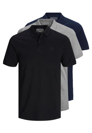 3 PACK BASIC - Poloshirt - black/grey/navy