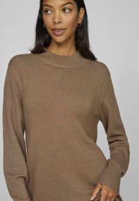 VILA VIRIL CREW NECK MIDI - Abito in maglia - fossil