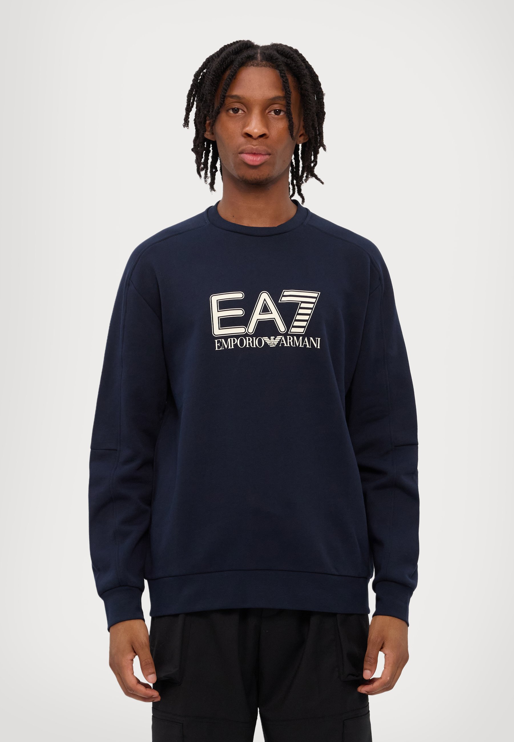 EMPORIO ARMANI マンガベア コットン トレーナー ネイビー Pullover 