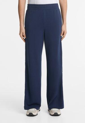 SOFT-TOUCH WIDE-LEG WITH BUTTONS - Tepláky - dark blue