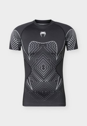 Venum, MIDNIGHT FURY SHORT SLEEVES RASHGUARD  - Nyomott mintás póló - black/grey/silver-coloured