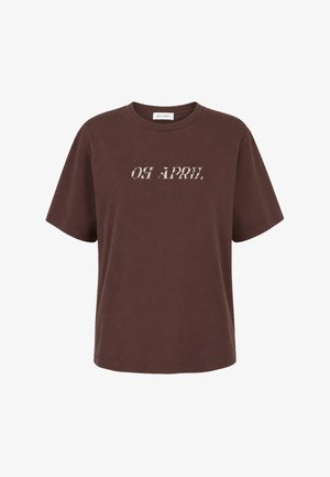 OH APRIL, BF T-SHIRT COW - T-shirt imprimé - dark brown