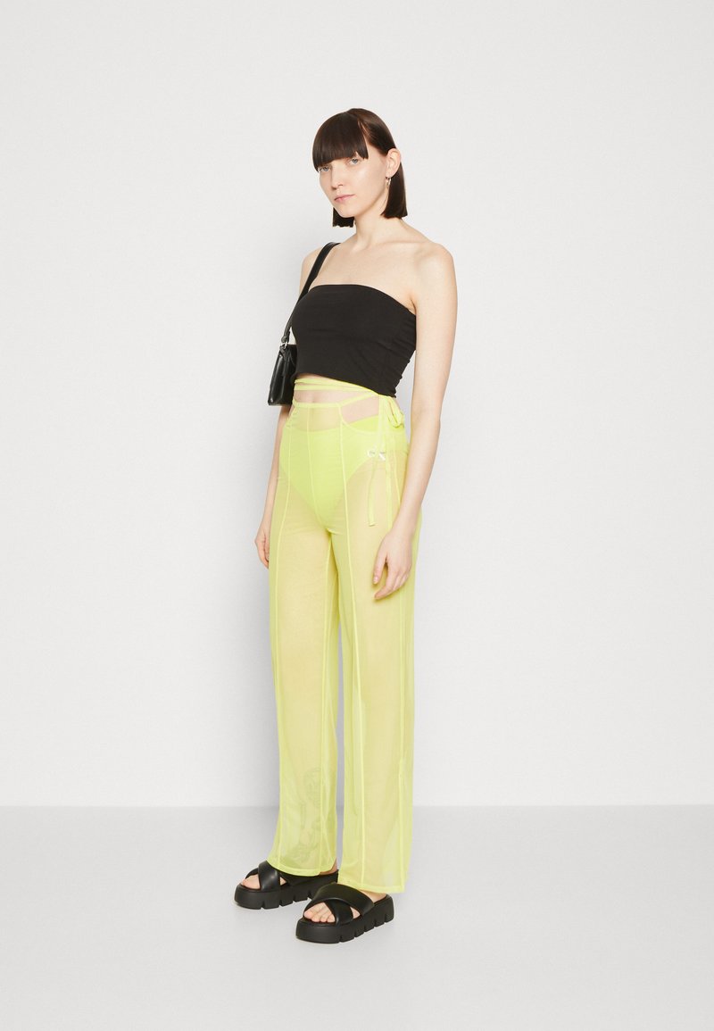 Calvin Klein Jeans TIE DETAIL LAYERED PANT - Kalhoty - lemon lime