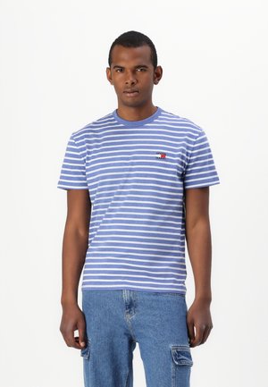 Tommy Jeans BRETON TEE - Print T-shirt - tempo blue/ecru