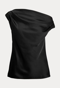 SATIN CHARMEUSE OFF THE SHOULDER BLOUSE - Blouse - black