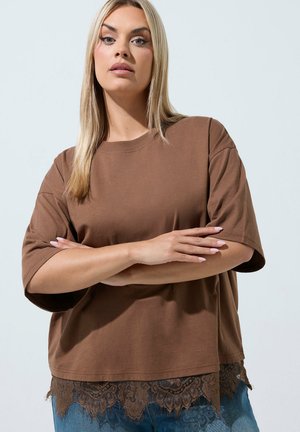 Yours Clothing, WOMEN'S T-SHIRTS - T-shirt print - chocolate
