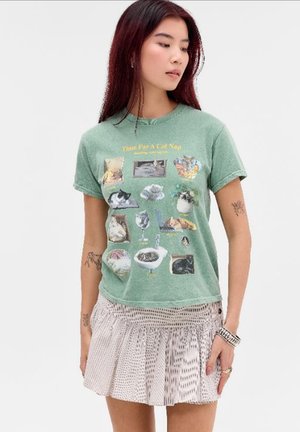 BDG Urban Outfitters, CAT NAP  - T-shirt imprimé - green