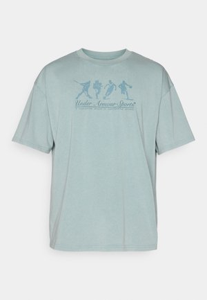 Under Armour ATHLETES  - T-shirts med print - serpentine/jasper blue