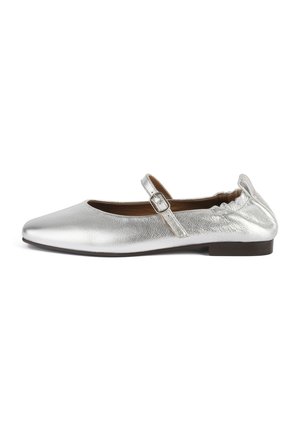 LUXE STRIDES - Ankle strap ballet pumps - silver-coloured