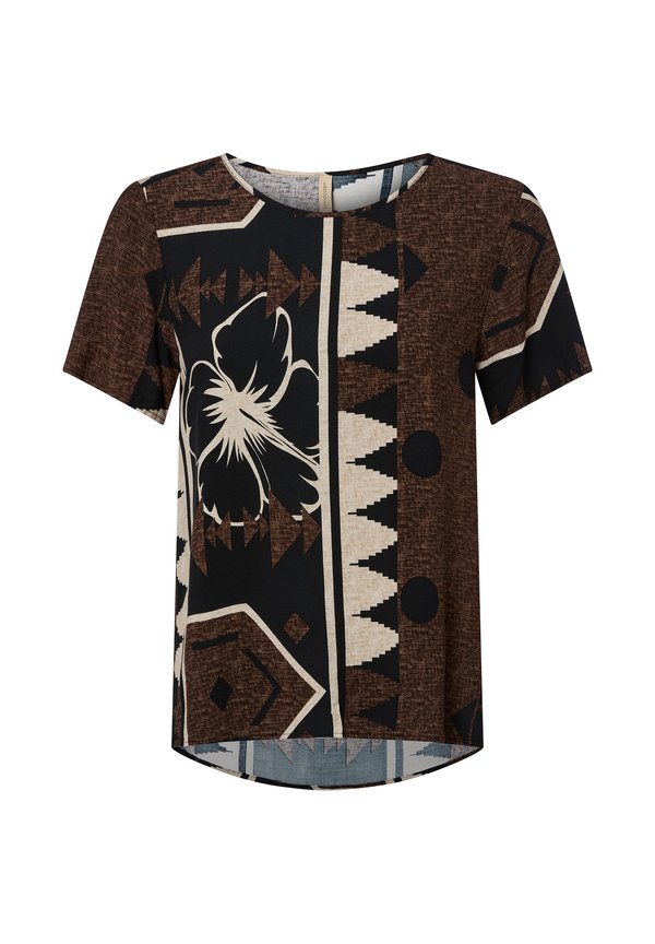 Bluse - mocca schwarz