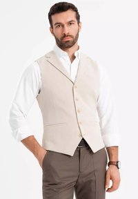 Ombre - ELEGANT WITH LAPELS - Waistcoat - beige Thumbnail Image 1