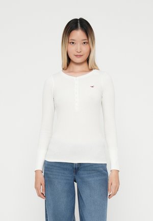HENLEY - Top s dlhým rukávom - white