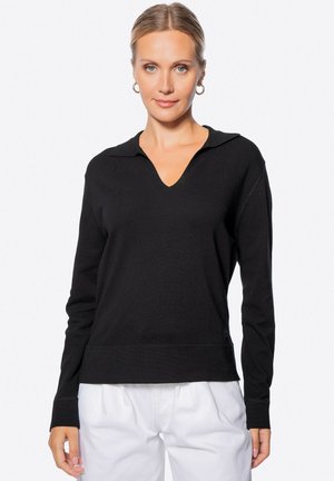 MIT V-AUSSCHNITT  - Poloshirt - black